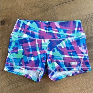 Fleo Women's Vibrant Blue and Purple Athletic Shorts